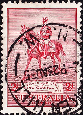Австралия 1935 год . Король Георг V на 